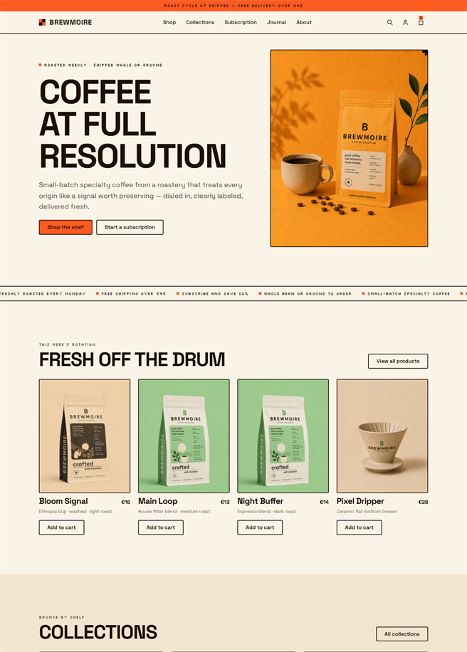 BREWMOIRE home page — desktop