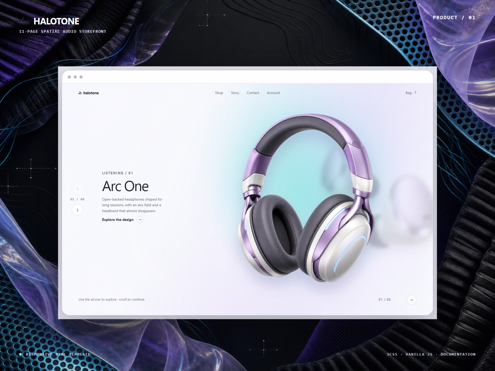Halotone — Audio & Hi-Fi Store HTML Template Hero